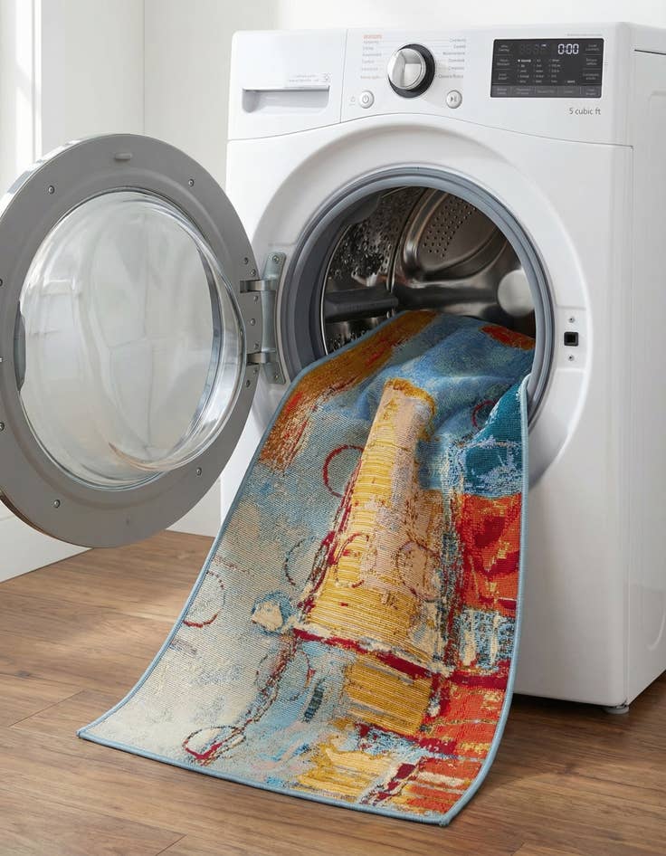 Detail image of 2' x 4'  Washable Modern Indoor / Outdoor Runner Rug