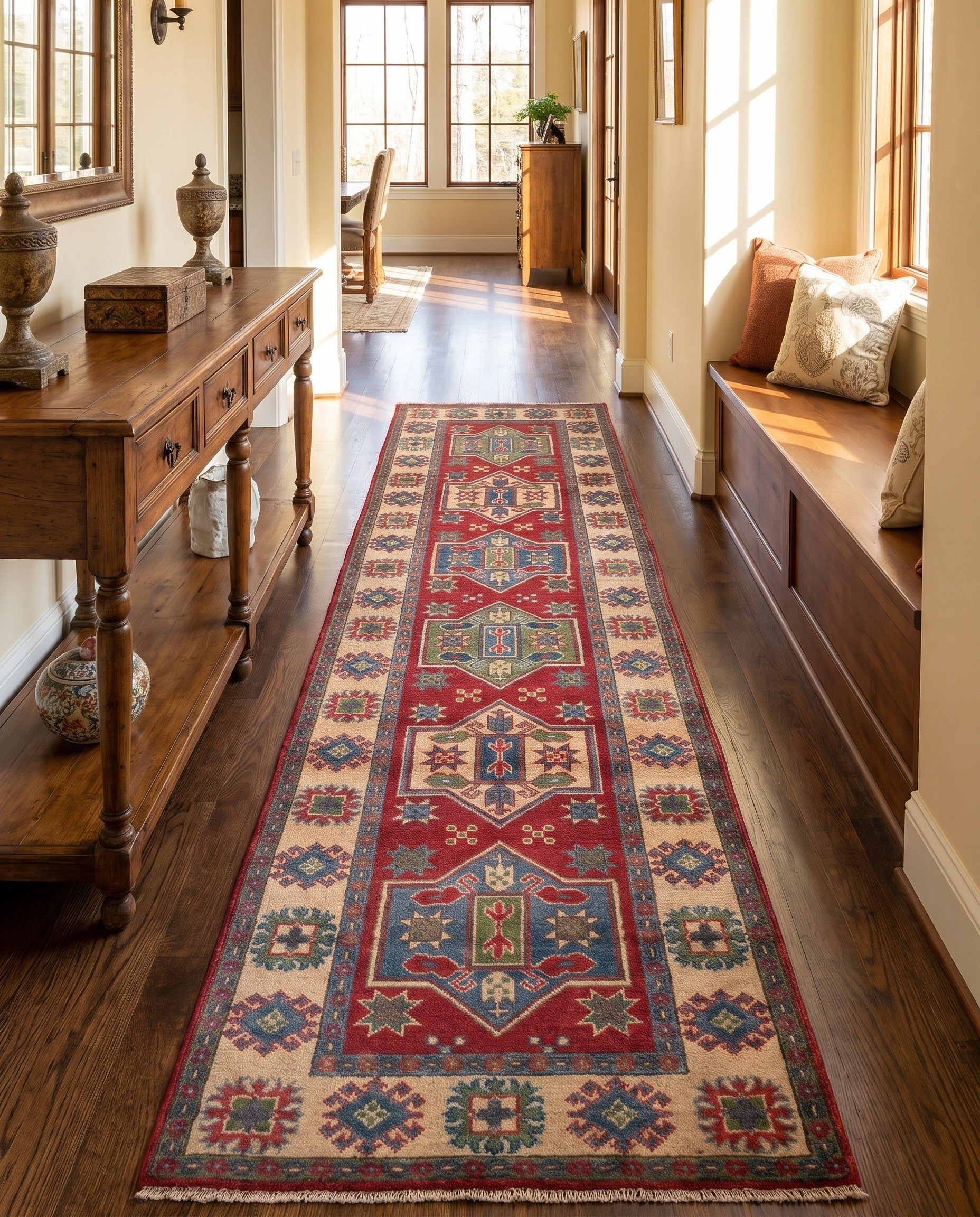 2' 8 x 9' 11 Hand Knotted Kazak Runner Rug