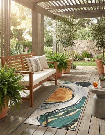 2' x 6' 1 Easy-Clean Modern Indoor / Outdoor Runner Rug