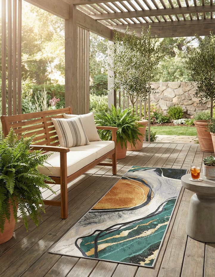 2' x 6' 1 Easy-Clean Modern Indoor / Outdoor...