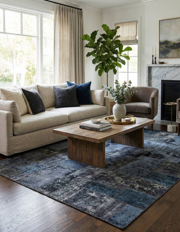 Detail image of 6' 9 x 9' 9  Hand Knotted Ultra Vintage Persian Wool Rug