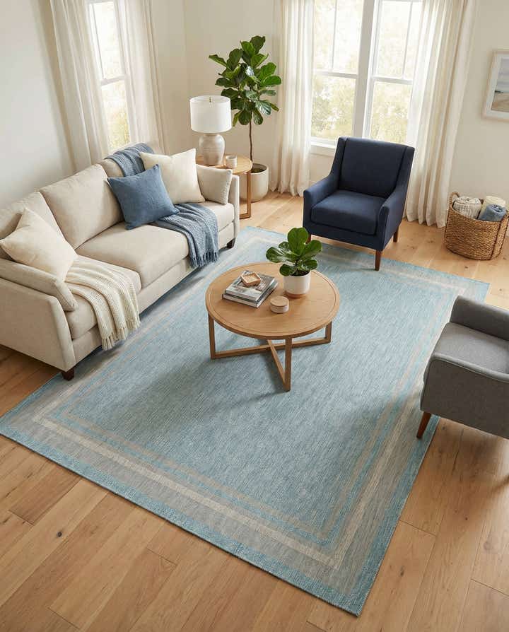 9' x 12' Easy-Clean Border Indoor / Outdoor Rug