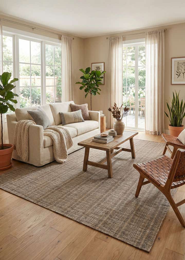 9' x 12' Easy-Clean Striped Indoor / Outdoor Rug