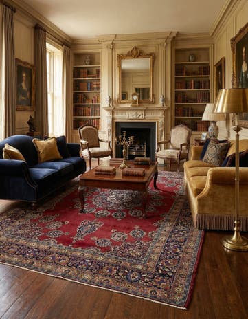 9' 10 x 13' Hand Knotted Mashad Persian Wool Rug