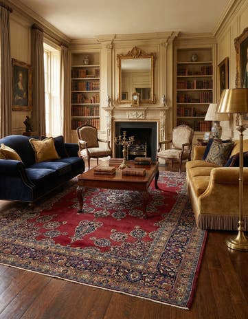 9' 10 x 13' Hand Knotted Mashad Persian Wool Rug