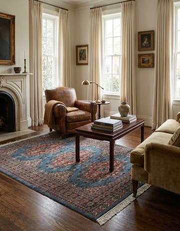 4' 4 x 6' 1 Hand Knotted Bokhara Wool Rug