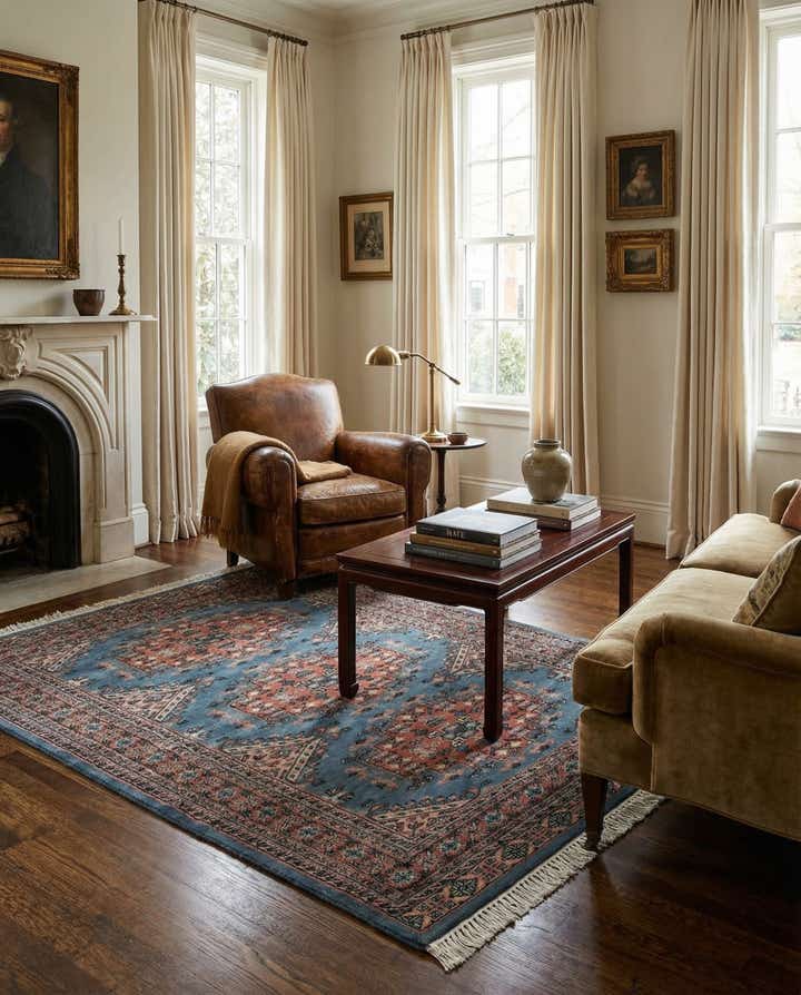 4' 4 x 6' 1 Hand Knotted Bokhara Wool Rug