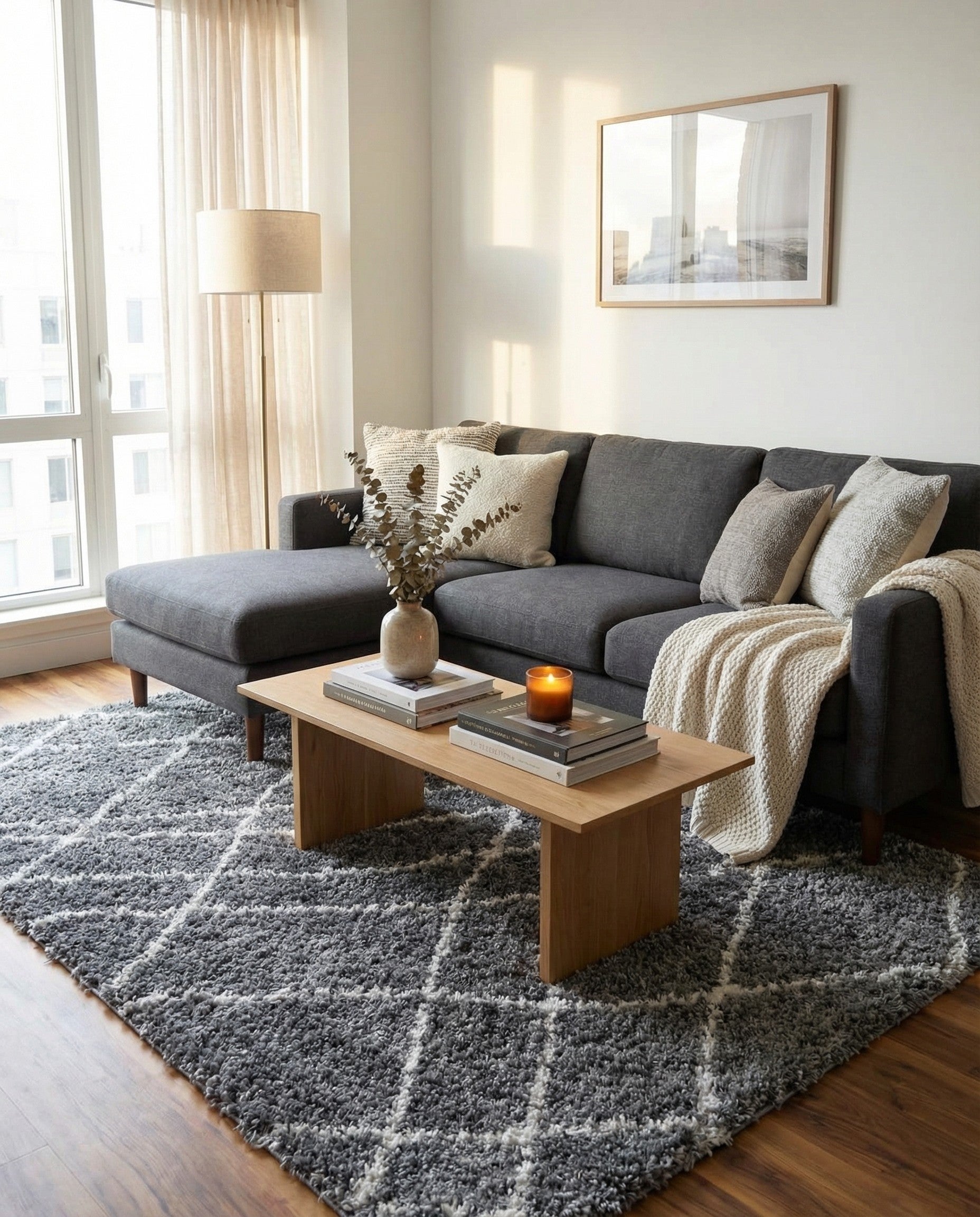  5' 3 x 5' 3 Soft Touch Shag Square Rug