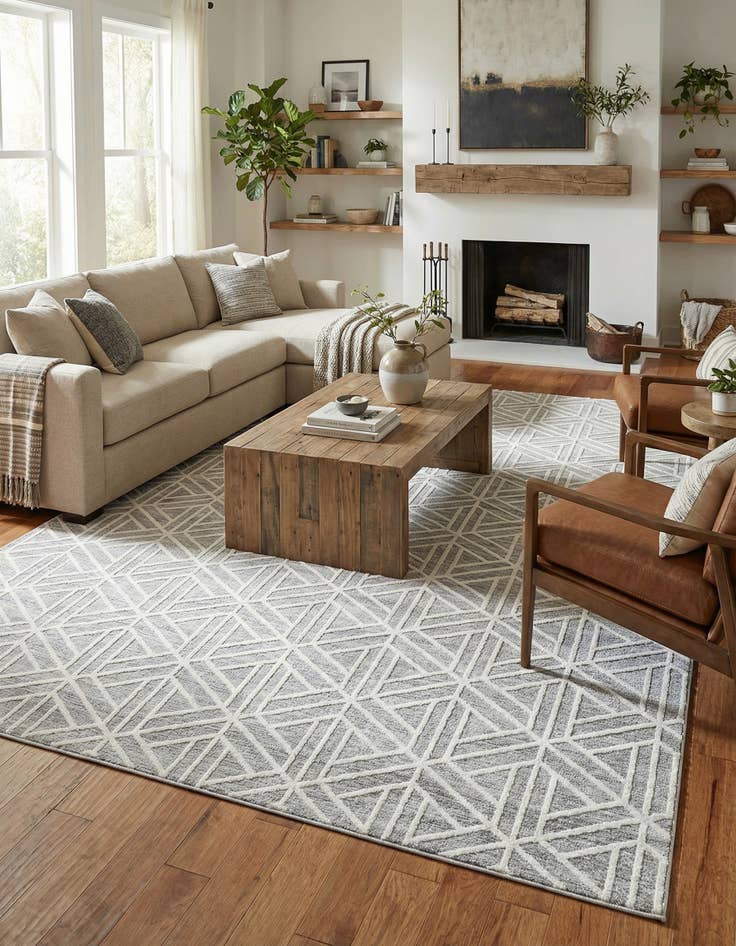 Detail image of 9' 10 x 14' Lattice Trellis Rug