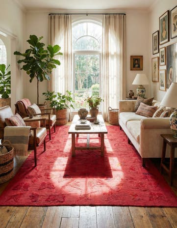 6' 3 x 9' 3 Hand Woven Kilim Suzani Wool Rug