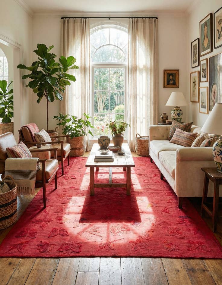 Detail image of 6' 3 x 9' 3  Hand Woven Kilim Suzani Wool Rug