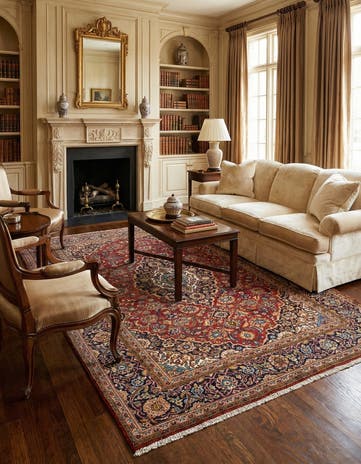 6' 5 x 10' Kashan Wool Rug