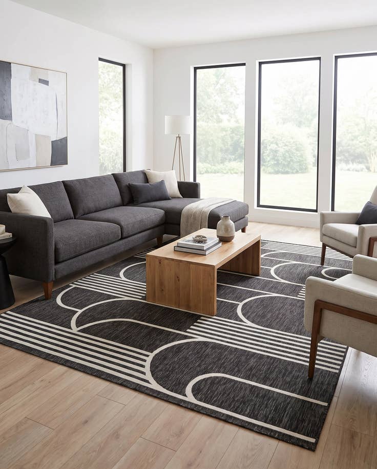 Vue détaillée : 215cm x 305cm Facile à nettoyer Modern Tapis Intérieur / Extérieur