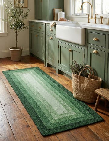2' x 6' 1 Handmade Hand Braided Wool Runner Rug