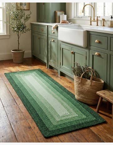 2' x 6' 1 Handmade Hand Braided Wool Runner Rug