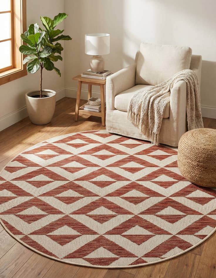 Detail image of 4' x 4'  Washable Jill Zarin Napa Indoor / Outdoor Round Rug