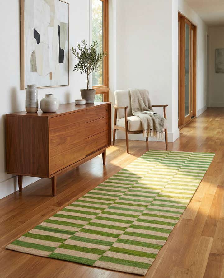 2' 9 x 9' 9 Hand Woven Kilim Modern Wool Runner Rug