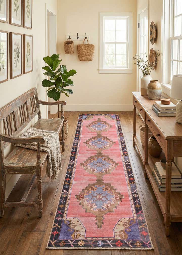 2' 6 x 12' Washable Timeless Runner Rug