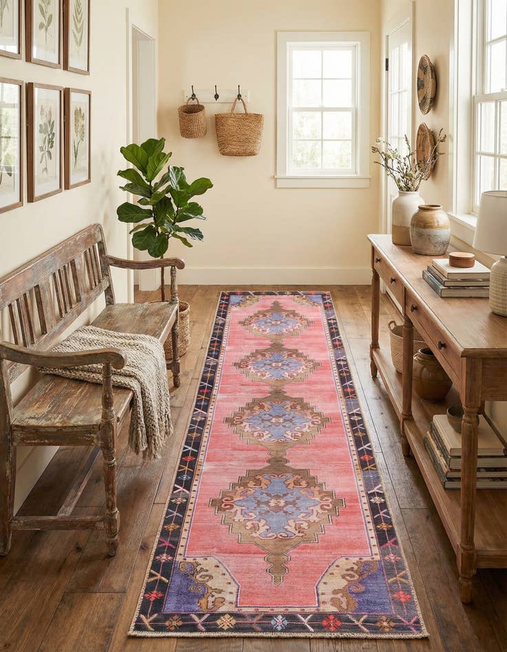 Detail image of 2' 6 x 12' Washable Timeless Runner Rug