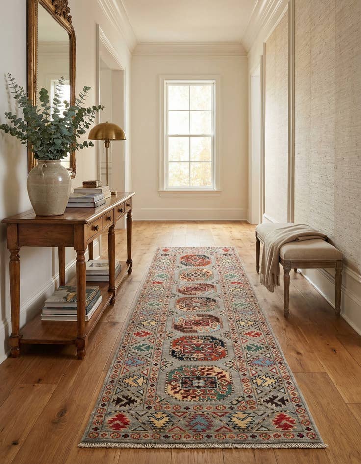 Detail image of 2' 8 x 9' 9  Hand Knotted Kazak Runner Rug