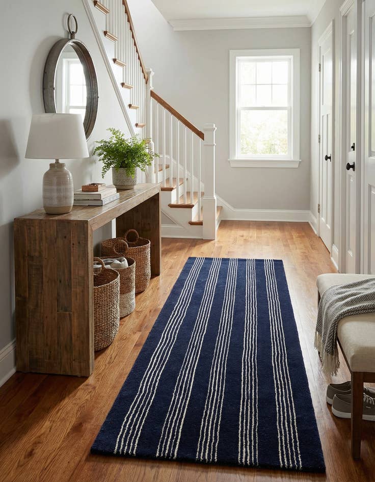 Detail image of 2' x 6' 1 Jill Zarin Striped Wool Runner Rug