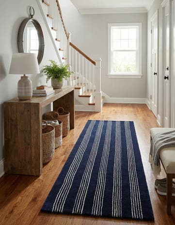 2' x 6' 1 Jill Zarin Striped Wool Runner Rug