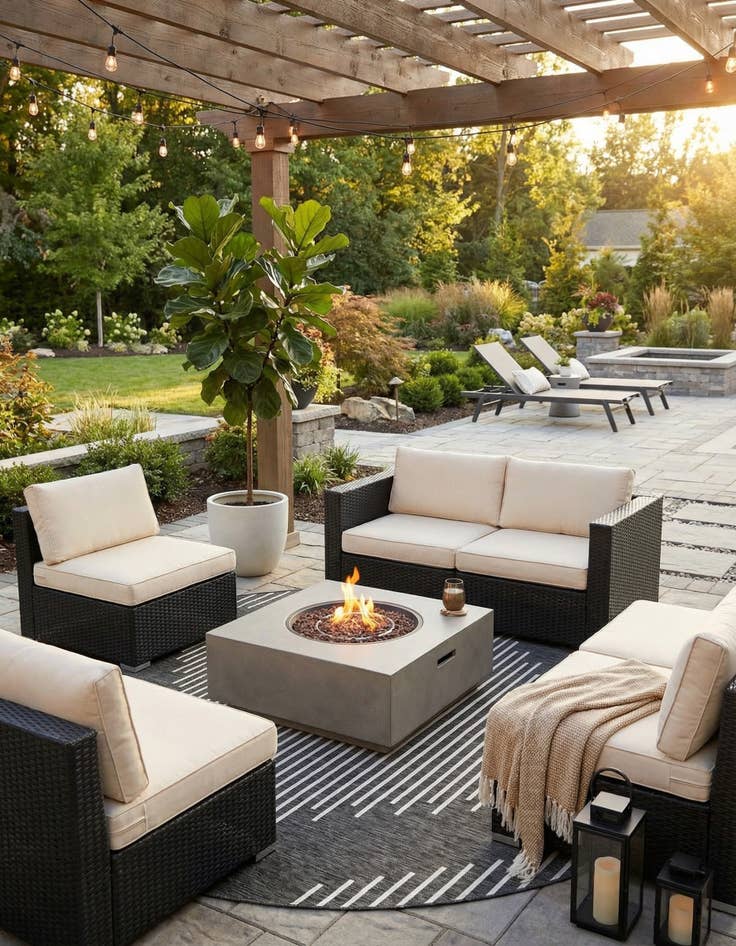 Detail image of 10' x 10'  Washable Modern Indoor / Outdoor Round Rug