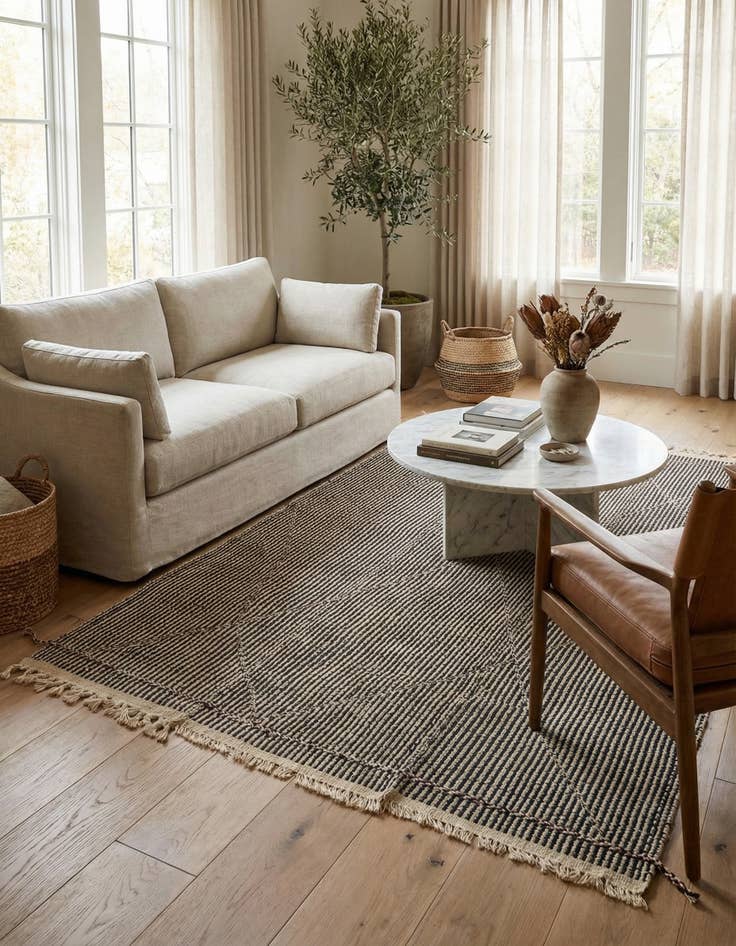 Detail image of 5' 8 x 8' 6  Hand Woven Kilim Modern Wool Rug