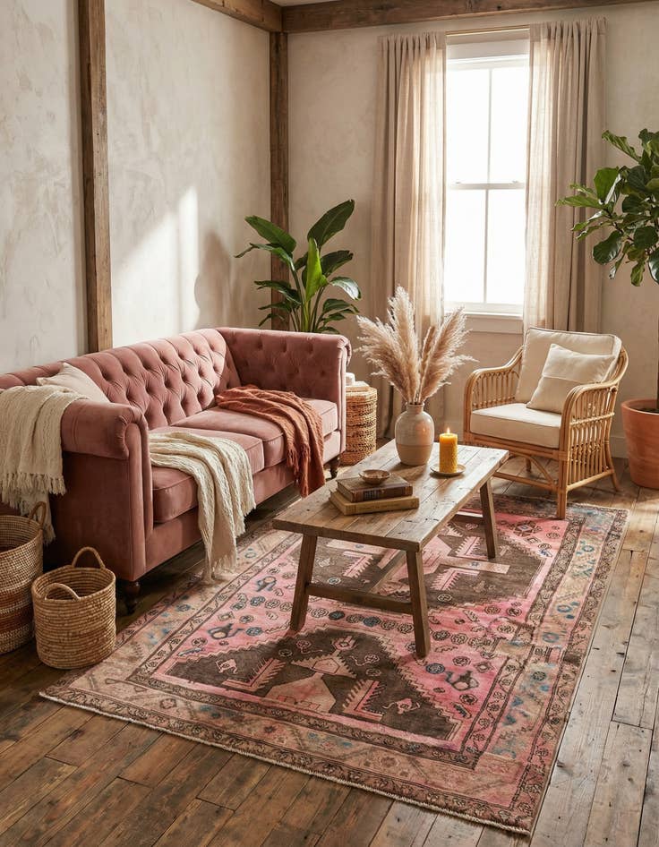 Detail image of 5' 2 x 7' 4  Hand Knotted Ultra Vintage Persian Wool Rug