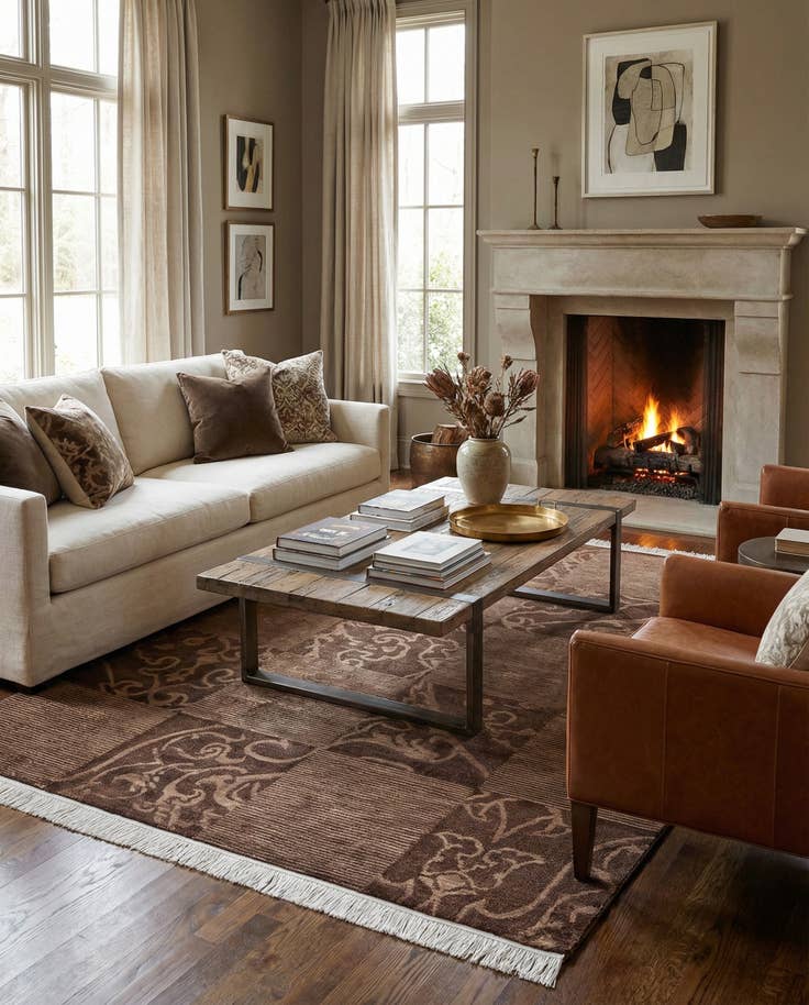 Detail image of 5' 9 x 8' Hand Knotted Darya Wool Rug