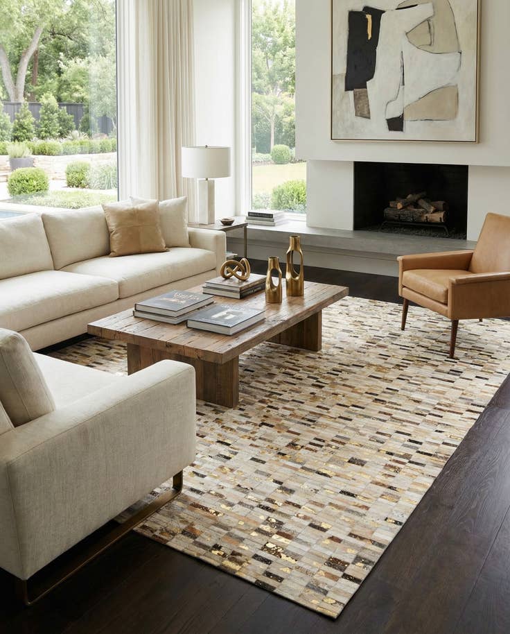 Detail image of 7' 11 x 10' 1 Cowhide - Patchwork Rug