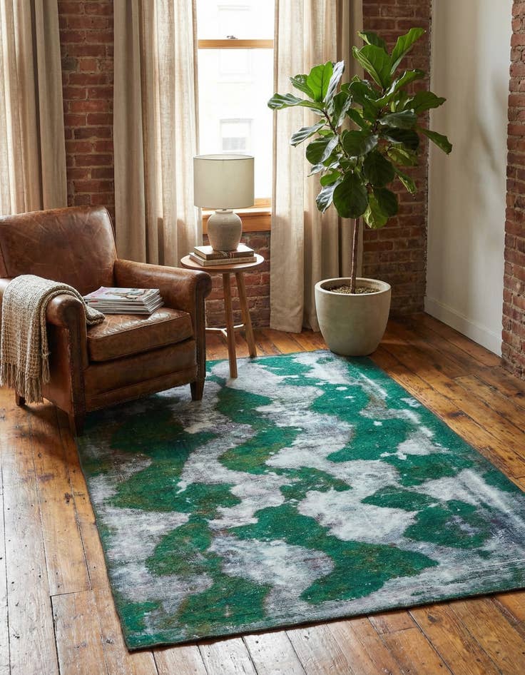 Detail image of  3' 7 x 6' 2  Hand Knotted Ultra Vintage Persian Wool Rug