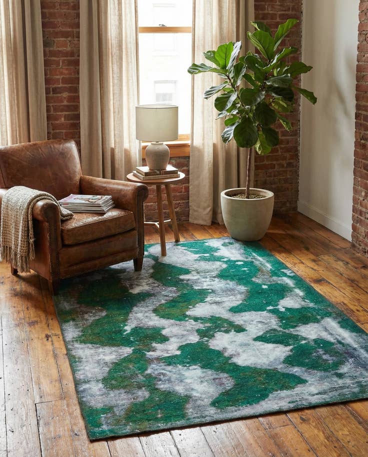 Detail image of 3' 7 x 6' 2 Hand Knotted Ultra Vintage Persian Wool Rug