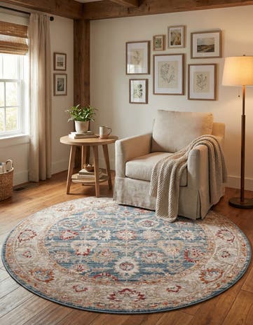 Blue Noble Round Rug