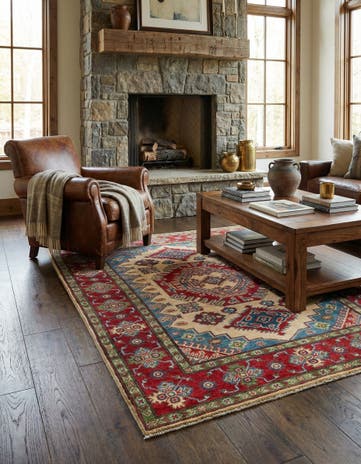 4' 1 x 6' 1 Hand Knotted Kazak Rug