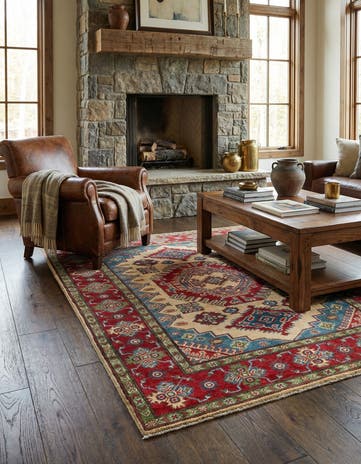 4' 1 x 6' 1 Hand Knotted Kazak Rug