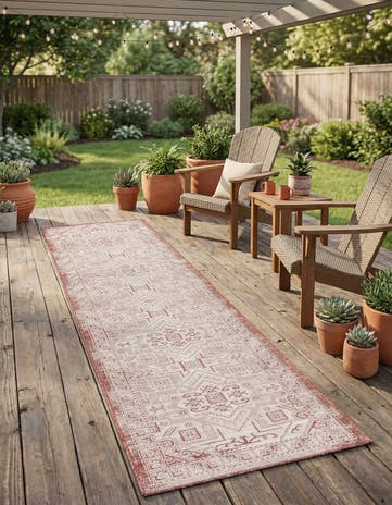 2' 7 x 12' Easy-Clean Aztec Indoor / Outdoor Runner Rug
