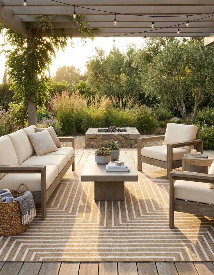 Detail image of 9' x 12'  Washable Modern Indoor / Outdoor Rug