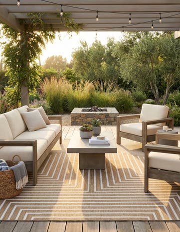 9' x 12' Easy-Clean Modern Indoor / Outdoor Rug