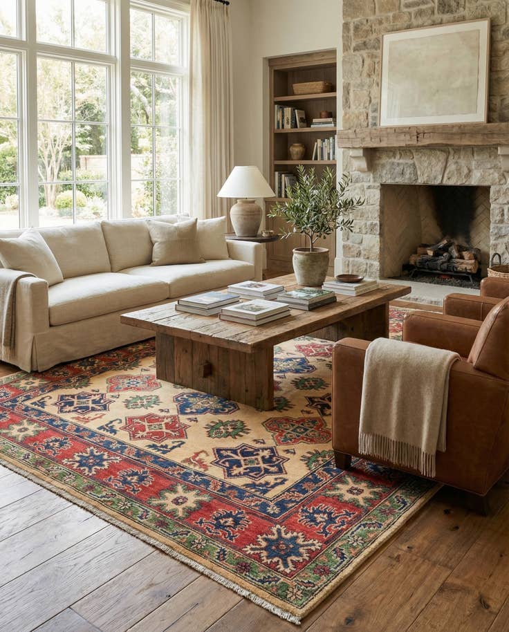 Detail image of 6' 7 x 9' 6 Hand Knotted Kazak Rug