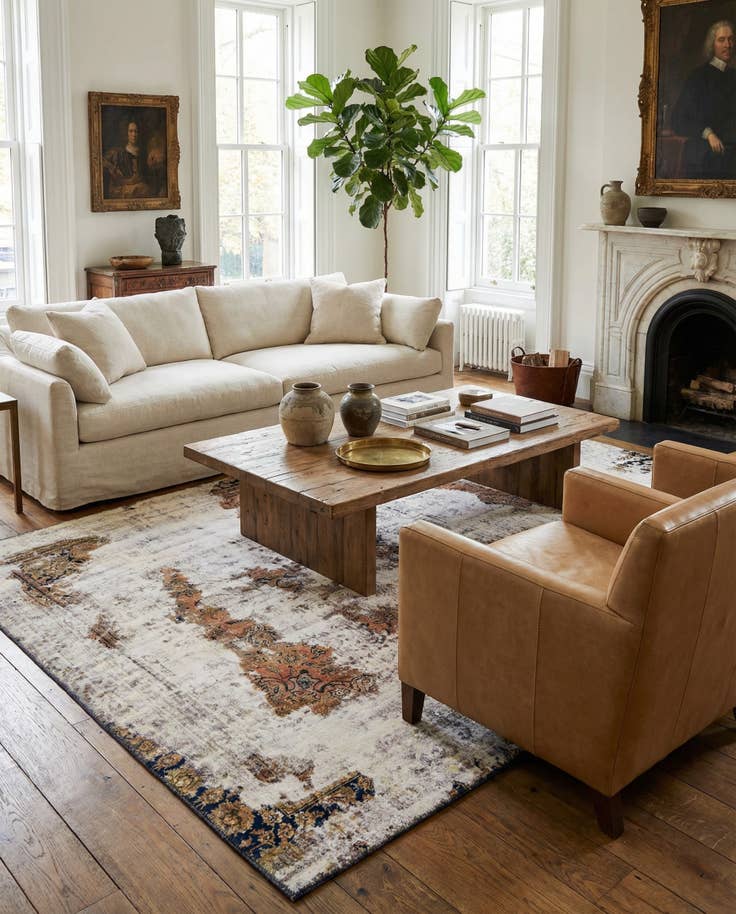 Detail image of 7' 5 x 10' 10 Hand Knotted Ultra Vintage Persian Wool Rug