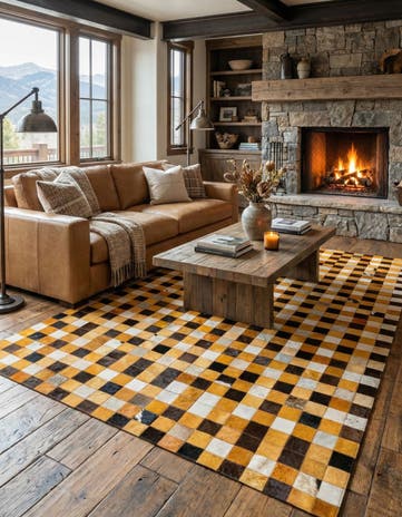 5' 2 x 8' 1 Cowhide Stocks Rug