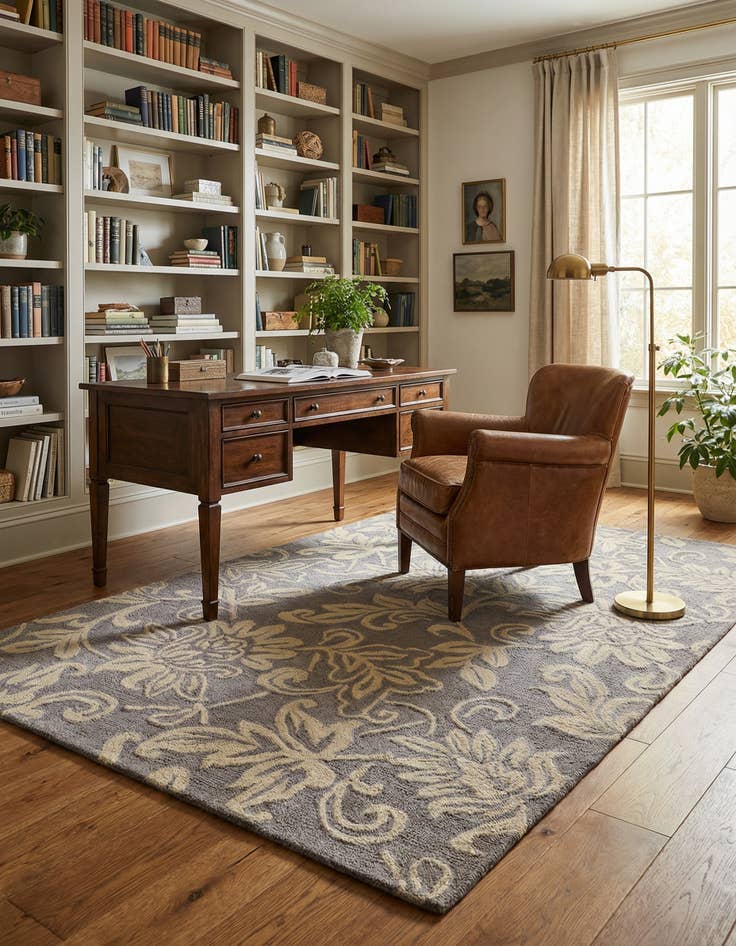 Detail image of 5' x 8' Agra Wool Rug