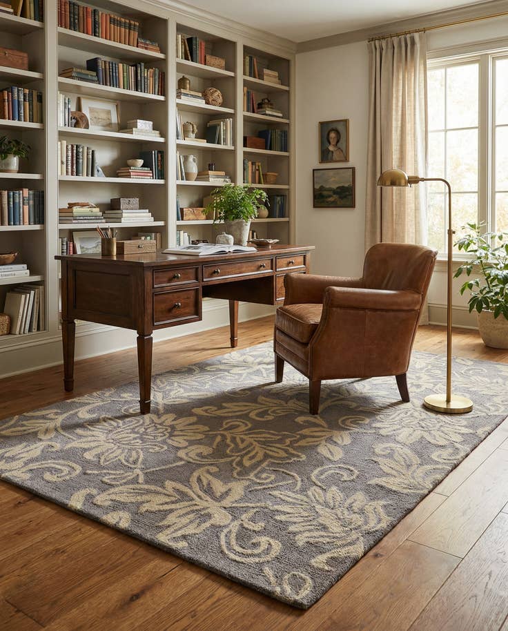 Detail image of 5' x 8' Agra Wool Rug