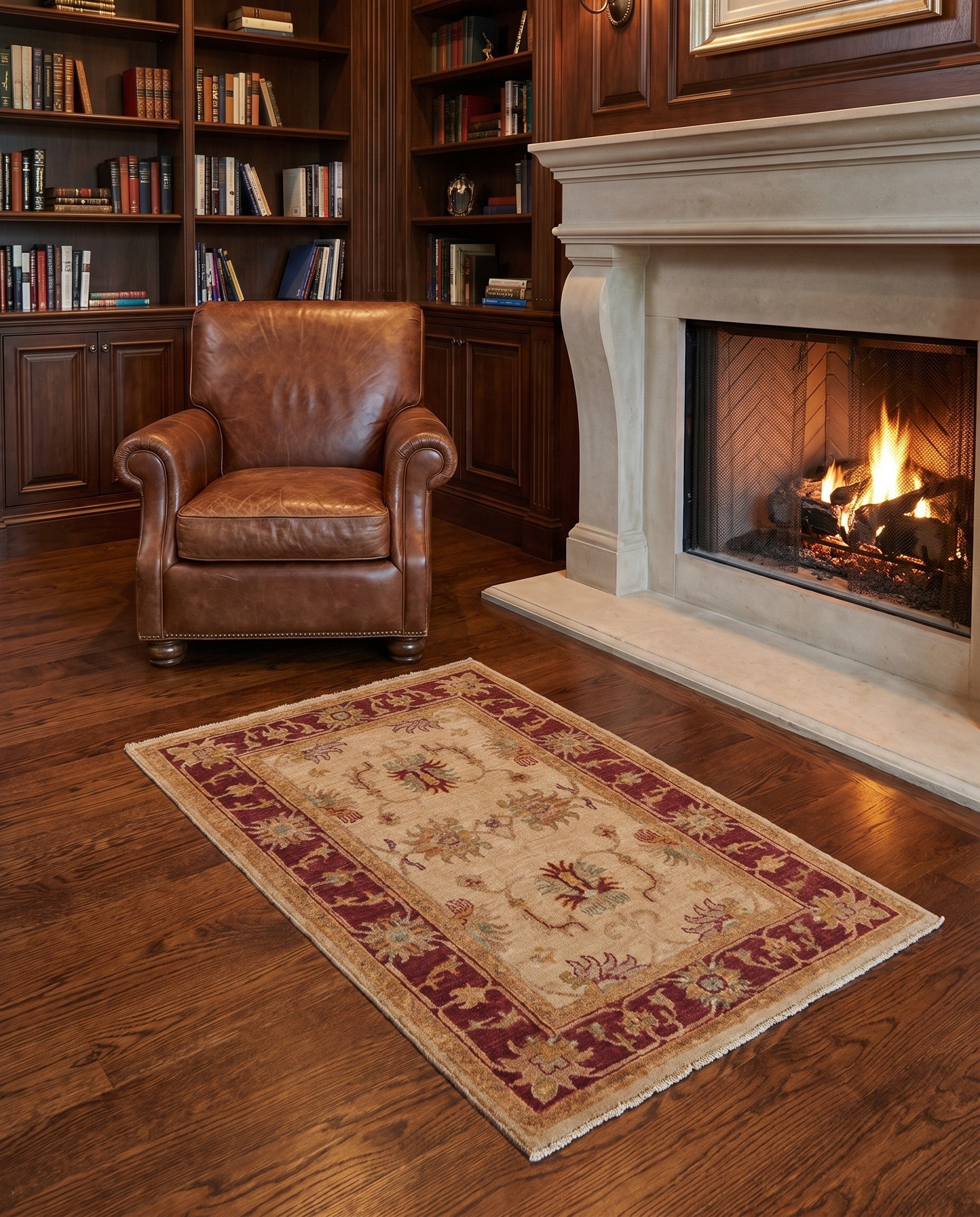 2' 6 x 3' 11 Hand Knotted Ziegler Rug