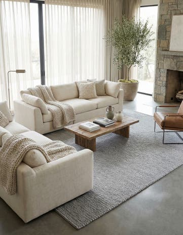 Space Gray Hand Woven Lana New Zealand Wool Rug
