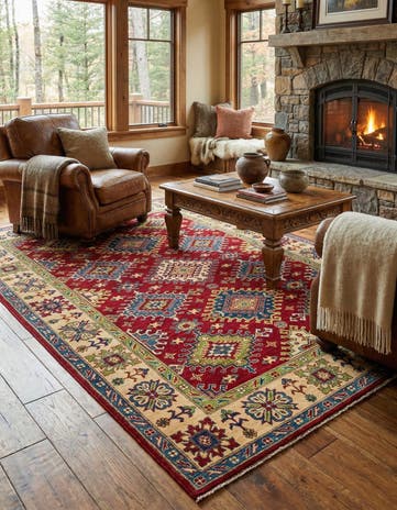 6' 7 x 10' Hand Knotted Kazak Rug