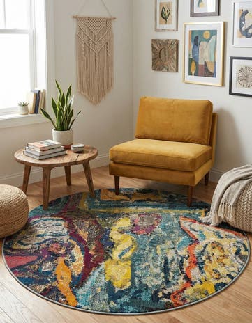 Washable Haerfest Round Rug