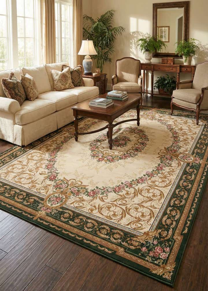 10' x 14' Easy-Clean Traditional Indoor / Outdoor Rug