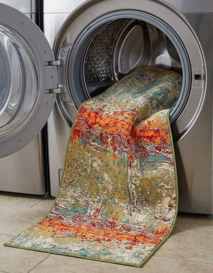 Detail image of 2' 7 x 11'  Washable Modern Indoor / Outdoor Runner Rug